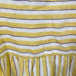 Rachel Zoe Yellow Striped 100% Linen Midi Shirt Dress Size 8 Photo 7