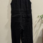 Hunter Bell XS Black Linen V-Neck Sleeveless Jumpsuit Brunch Comfort Timeless Photo 1