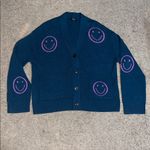 Rails  Reese Intarsia Cardigan Wool Cotton‎ Smiley Face Forest Smilies Small Photo 2