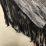 Two by Vince Camuto Black and White Fringe Poncho Sweater Size S/M Photo 3