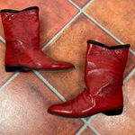Maud Frizon Red Crocodile Pattern Pointed Toe Western Boots Size EU 36 Photo 7