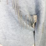 Anthropologie Broadway 38  Rhinestone Fringe Balloon Sleeve Sweater Blue XL‎ Photo 5