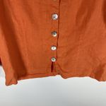Habitat Clothes To Live In Shirt Orange 100% Linen Button Up Lagenlook Sz Small Photo 2