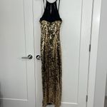 Vintage Nadine Size 9 Gold Sequin Formal Halter Neck Backless Dress Photo 8