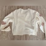 Cream Cardigan with Pink Heart Accents Size L Photo 1