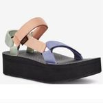 Teva  Sandals Womens 11 Pastel Platform Strappy‎ Shoes Comfy NEW Peach Green Photo 1