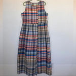 Caslon  Multicolor Nichole‎ Plaid Button Midi Dress size XXL Photo 4