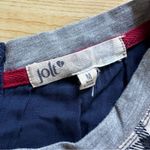 Jolt Plaid Cap Sleeve Contrast Button Back Top in Red/White/Navy/Gray - Medium Photo 3