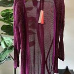 Soul Cake NEW Lightweight Magenta Sweater Cardigan Silver Thread Size Medium  Photo 0