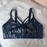 JoyLab  Blue & Metallic Silver Strappy Back Sports Bra Size Large Photo 2