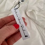 NWT Monica Hansen Beachwear Lace Up Halter Swimsuit One Piece White Small Cutout Photo 4