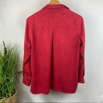 Chico's Chico’s Red Faux Suede Button Up Long Sleeve Oversize Shirt 1 S 6 Photo 1