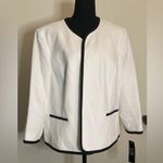 Le Suit Le‎ Suit - Whit and black Lining blazer top size 18 Photo 2