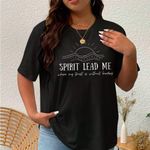 SheIn EZwear Sun & Slogan Graphic Tee SPIRIT LEAD ME Where My Trust Is Without Borders Photo 4
