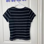 Aeropostale EUC Aero women’s 90s slim Kate tee black white‎ stripe short sleeve casual shirt Photo 3