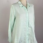 Eileen Fisher Light Green Irish Linen Button Down Photo 1