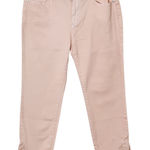 Kate & Mallory  Pink Cropped Jeans with Ruffle Hem Size 8 Pink Denim Photo 0