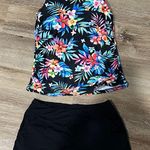 Floral Print Women's Swim Set Black Photo 0