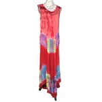 India Boutique Tie Dye Embroidered Multi Colored Hippie Boho Maxi Dress Photo 2