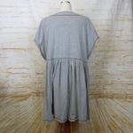 World Market Babydoll Dress Womens One Size Gray Short Sleeve Pockets Lagenlook Photo 7