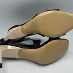 Max Mara Strappy Leather Heeled Square Toe Sandals Black Ivory Size 39 Photo 7