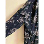 Nine West - Women's Black Floral LS Top, S/M Photo 1