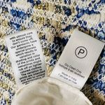 Hemant & Nandita Mala Blue Gold White Metallic Smocked Mini Dress Size M Photo 13