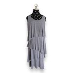 Soft Surroundings Womens Dress Petite XS Gray Tiered Darcie Sleeveless Stretch Photo 1