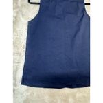 J Crew Tank Womens 8 Navy Green Embroidered Bib Tassel Keyhole Sleeveless Top Photo 7