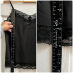 Van Heusen  Black Lace Trim Adjustable Straps Cami Tank Top Layer Large Photo 6