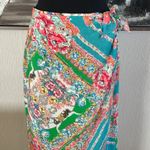 Maeve Anthropologie  Women's Bette Blue Pink Floral Silk Wrap Skirt NWT - 12 Photo 4