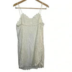 Vintage Shadowline Ivory Lace Slip Dress Gown Spaghetti Straps Flower Small White Photo 5