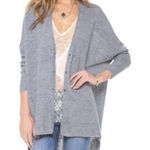 Free People  TGIF Slouchy High-Low Snap Front Cardigan in Heather Gray Size XS Photo 0