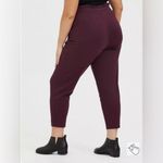 Torrid  Burgundy Slim Taper Studio Luxe High Rise Tie Front Waist Pants Size‎ 14 Photo 1