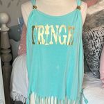 Comfort Colors Tank Fringe Swim Coverup Shirt Womens Medium Beach Top Photo 0