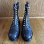 Jeffrey Campbell  Tonette‎ Combat Croc Embossed Boot Grey Women's Size 10 Photo 1