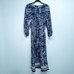 Lane Bryant New Purple Paisley 3/4 Sleeve Belted Satin Maxi Dress Size 14 Photo 1