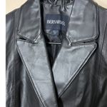 Bernardo Womens Black Genuine Leather Double Breasted Jacket Size PP Photo 5