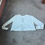 Rae Dunn Rae Dun White Long Sleeve 'Namaste' Yoga Top SIZE L Photo 4