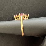 Vintage Marquis Cut Cluster Garnet 14kt Gold Ring, Size 5.75 Red Photo 2