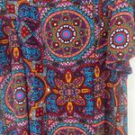 Judith March  Colorful Print Open Duster Cardigan size S Festival Boho Retro Photo 11