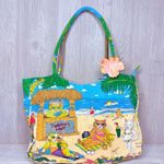 Cappelli cat on beach funny beach bag tote purse vacation cats in bikinis bag Green Photo 1