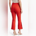 Cinq a Sept Lou Denim Cropped Slit Flare Pants in Bright Crimson Red Size 8 Photo 2
