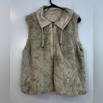 CAbi Snow Bunny Ivory/Tan Faux Fur Reversable Vest Size Large Photo 1