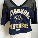 PINK - Victoria's Secret VS Pink • Pittsburgh Panthers Navy Mesh Crop Top Photo 0