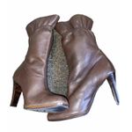 Worthington Women's 8M Heeled Ankle Bootie Soft Brown Leather Cinched Top Photo 10