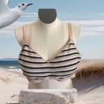 Wild Fable  bikini top Stripe Crochet swimwear Pink Cream Black New Plus size 2X Photo 7