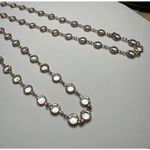 Swavorski Swarovski Swan Signed - Clear Faceted Crystal Gold Tone Necklace 36 Inch Photo 2