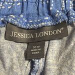 Jessica London  plus size women’s 20w blue paisley linen pants elastic waistband Photo 5