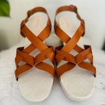 Cole Haan  Crystal Wedge Leather Espadrille Strap Sandal, Brown, Size 9, NWOB‎ Photo 2